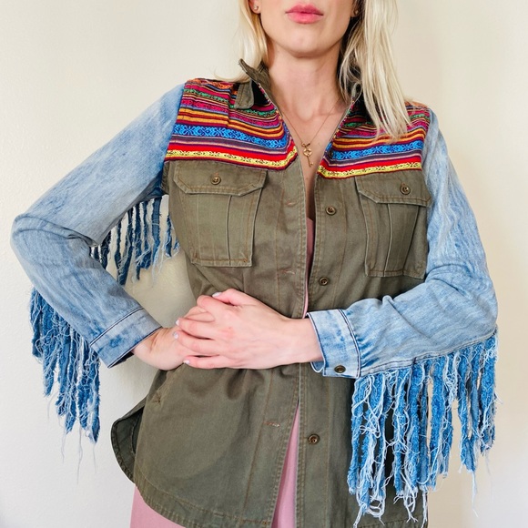 Raga The Chandler army-style fringe boho jacket - Picture 4 of 14
